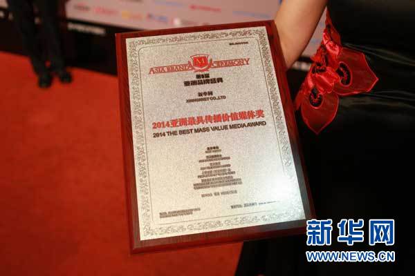 新华网荣获亚洲品牌盛典“2014亚洲最具传播价值媒体奖”