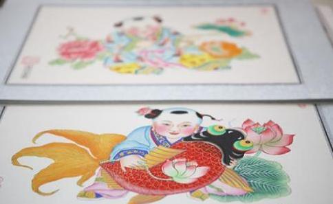 天津杨柳青木版年画藏品文创精品展开幕