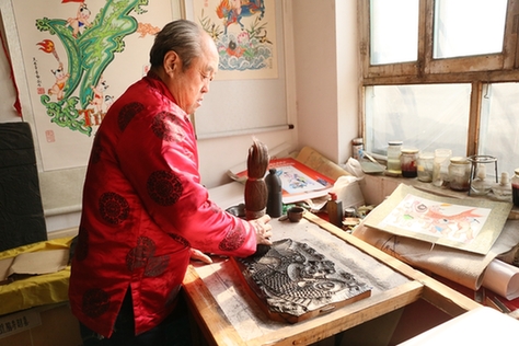 鲜艳粗犷年味足的东丰台木版年画