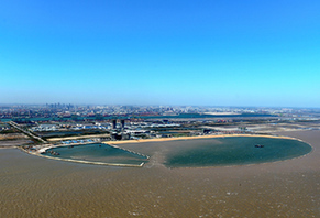 东疆港人造沙滩全景