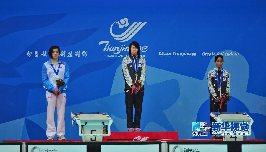 东亚运动会女子100米蛙泳颁奖仪式